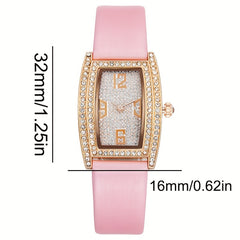 Pink Zinc Alloy Quartz Watch