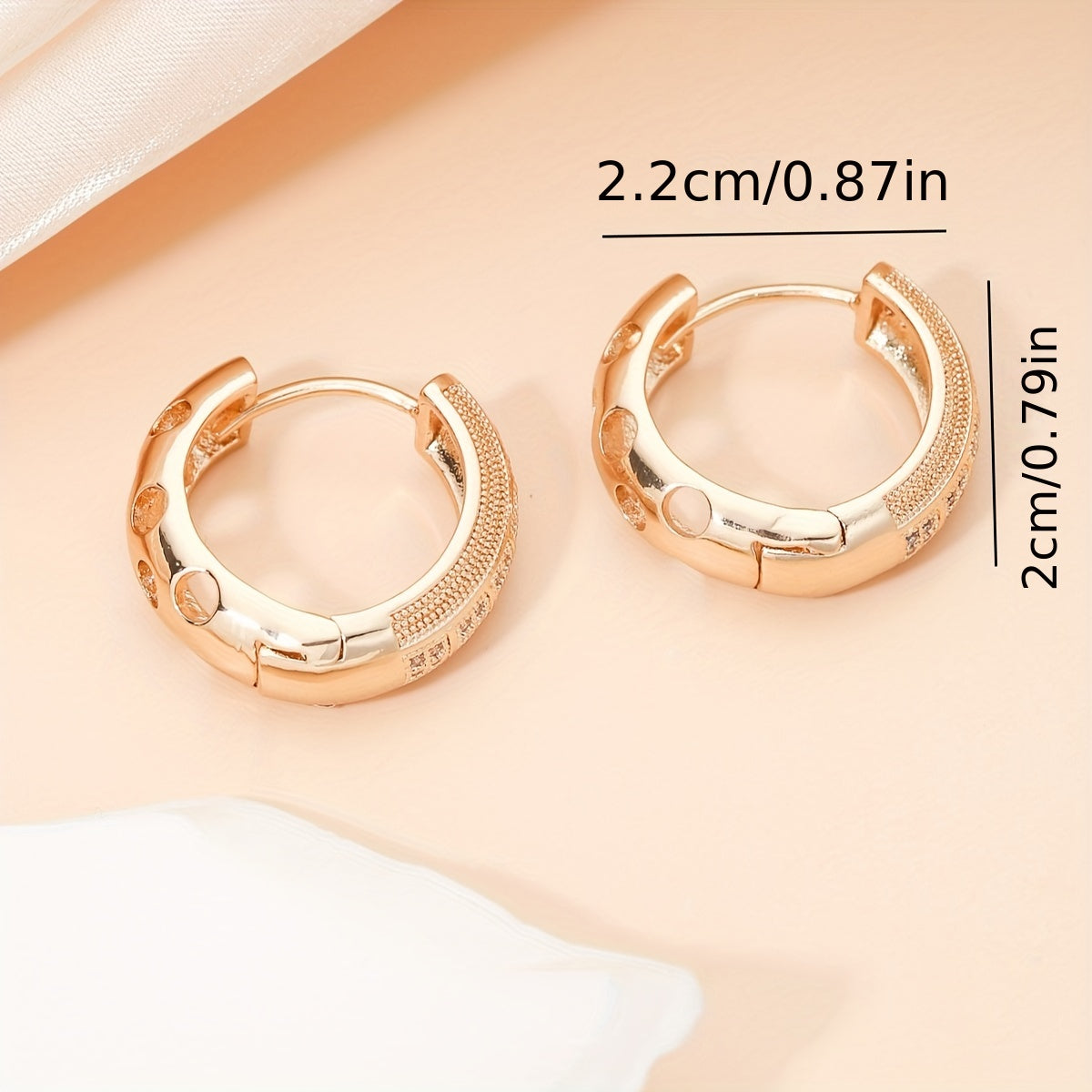 Geometric Copper Zircon Earrings Party Jewelry Ladies Birthday Gift