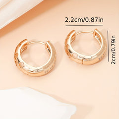 Geometric Copper Zircon Earrings Party Jewelry Ladies Birthday Gift