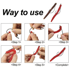 50pcs High Carbon Steel Worm Hooks with Tackle Box for Saltwater Fishing
