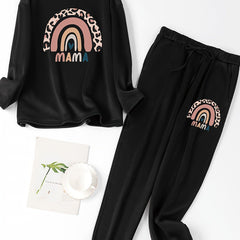 Leopard Print Lounge Set Fleece Top & Tie Joggers Pajama