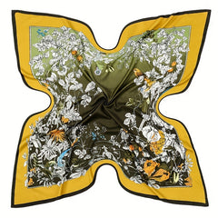 Bird & Flower Bandana Silk Tube Top Casual Shawl Scarf Wrap