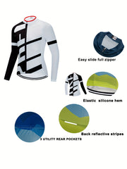 Men's Cycling Jersey Stretch Breathable Long Sleeve Sportswear