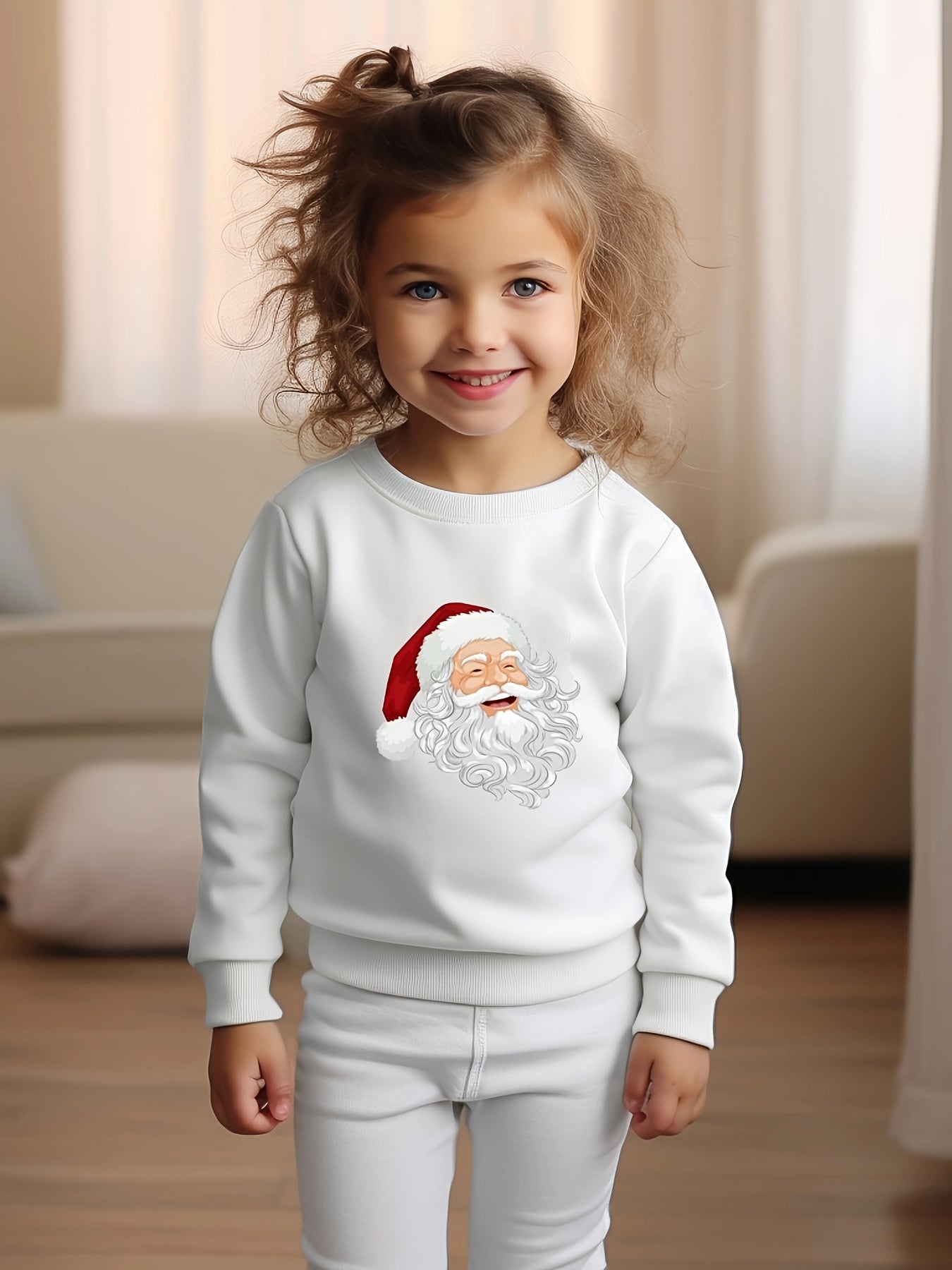 OERYUI Kids Santa Print Pullover Top Spring Fall Christmas Sport