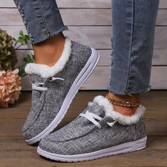 Women's Non-slip Thickened Sneakers Low Top Warm Sport Shoes