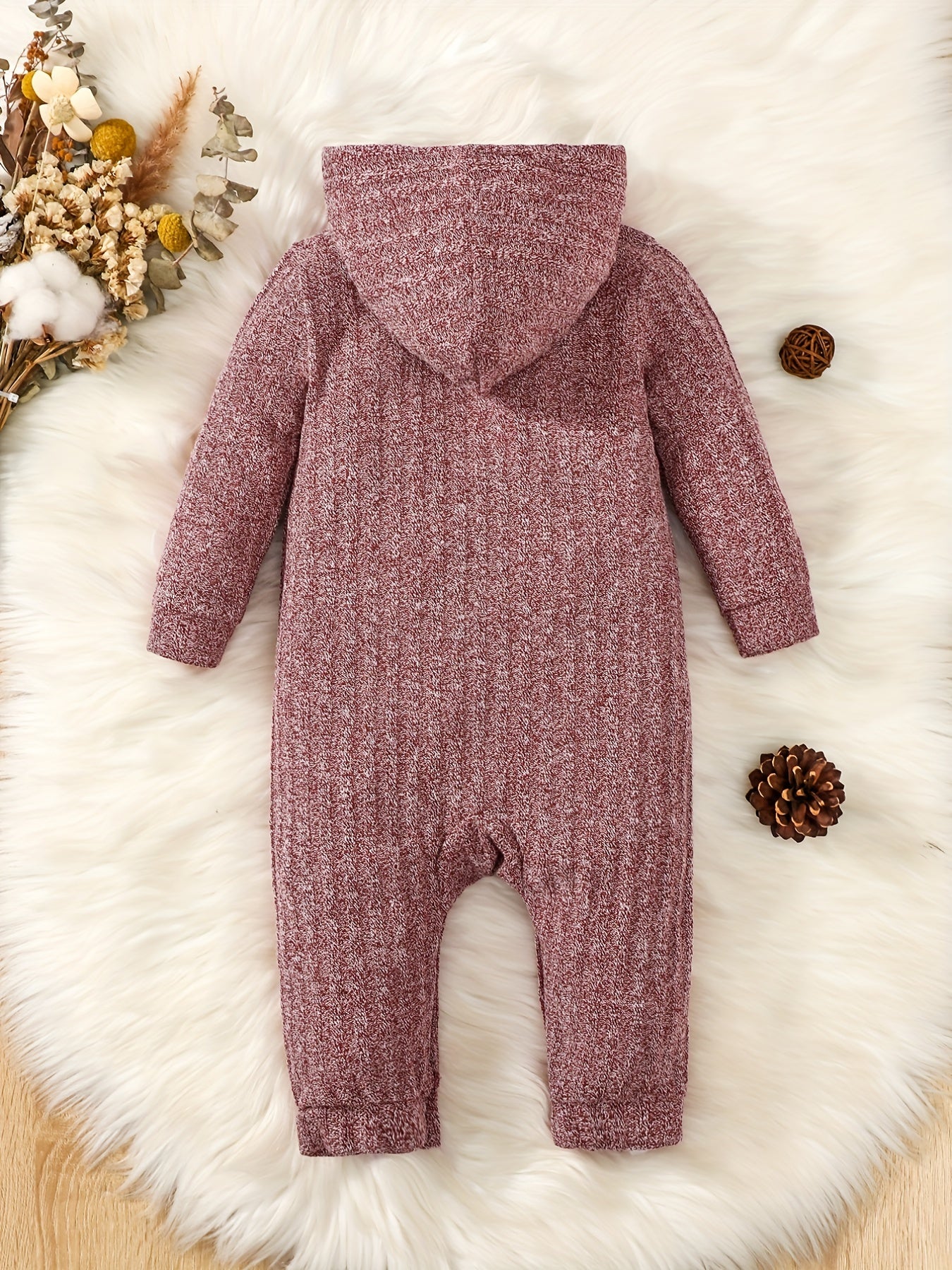 Infant Hooded Jumpsuit Long Sleeve Casual Romper