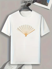 Fan Pattern Print Men's Sports T-shirt Graphic Tee for Fitness Activities