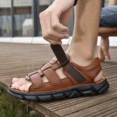 Men's Lightweight Open Toe Strap Sandals Soft Sole Anti-Skid Beach Sandals