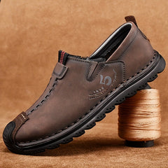 Men's Comfy Loafer Shoes Non slip Slip On Superfine Fiber Leather Shoes