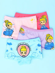 4pcs Princess Print Girls Panties Kids Cotton Boxer Briefs
