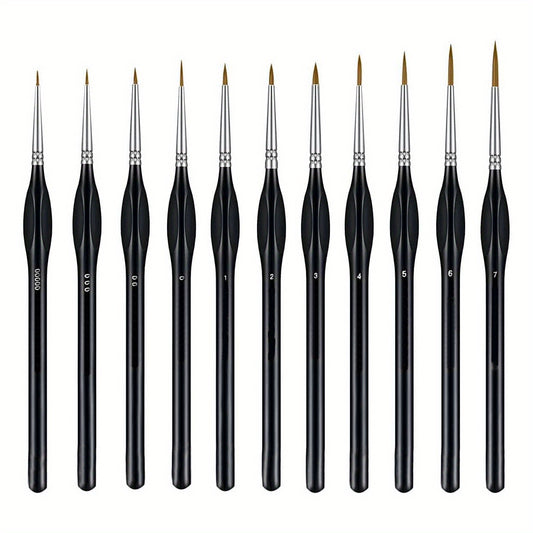 11pcs Fine Detail Brush Set Micro Paint Brush For Fine Detail And Art Painting