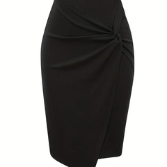 High Waist Pencil Skirt Stretchy Work Business Solid