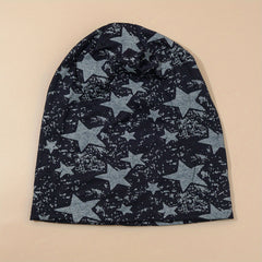 Star Print Hip Hop Beanies Goth Unisex Elastic Skull Cap Vintage