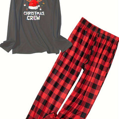 Elk Christmas Hat Tee & Plaid Pants Pajamas