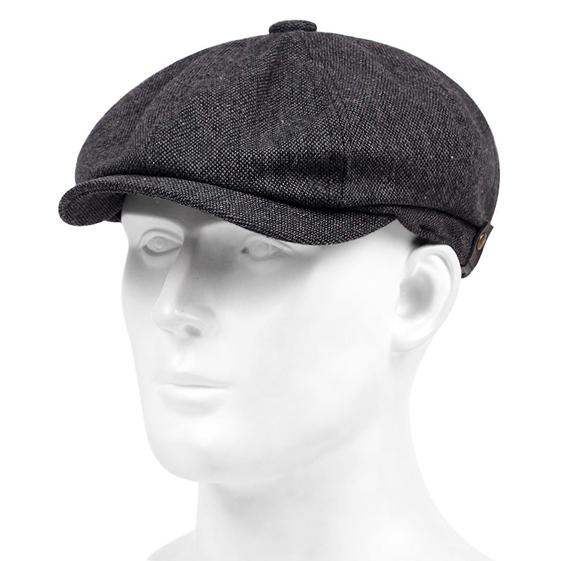Men's Grain Plaid Vintage Beanie Beret