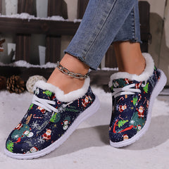 Women's Santa Christmas Snow Boots Plush Comfort