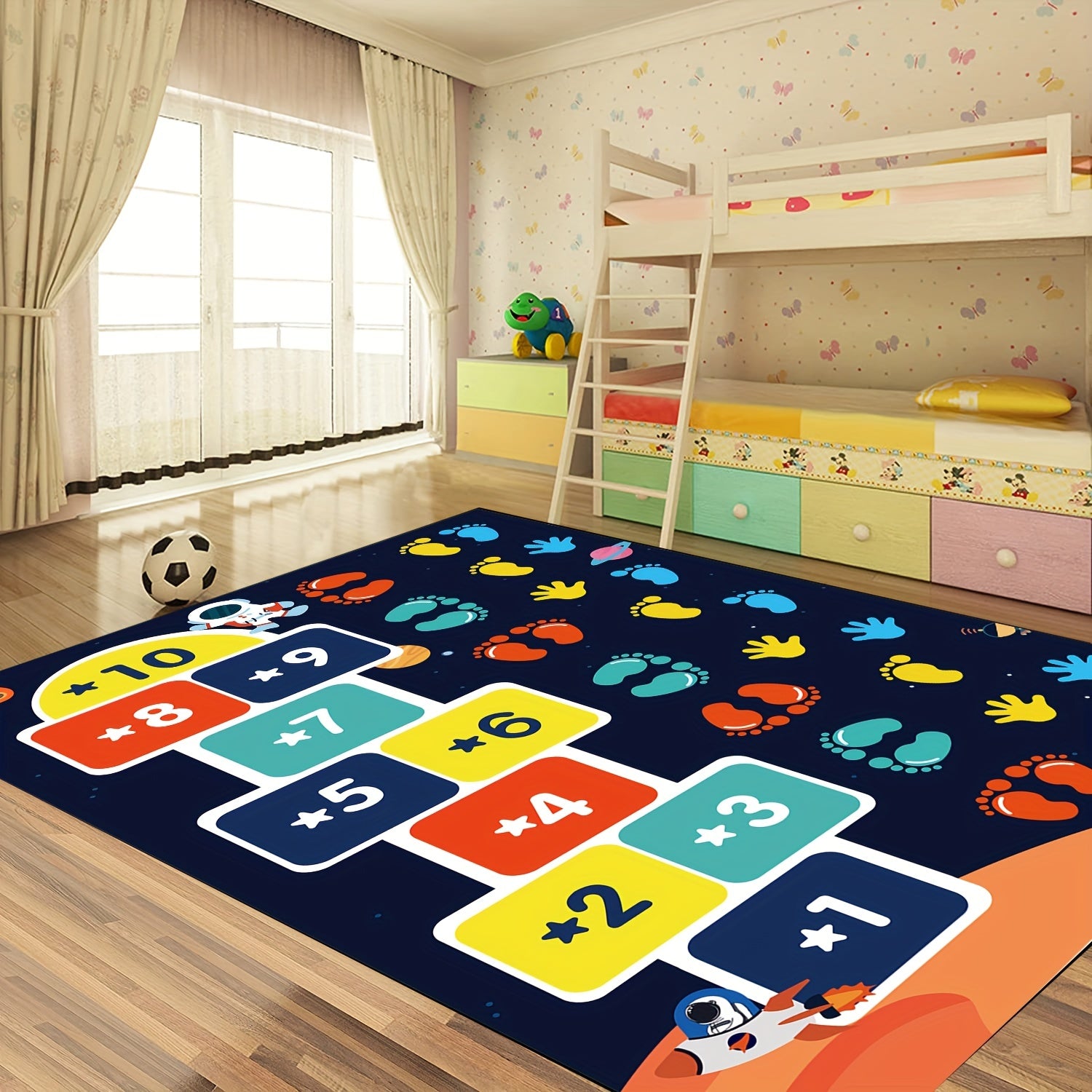 Hop & Count Hopscotch Rug Mat Large Area Rug Car Rug Hopscotch Mat For Kids