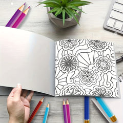 Floral Power Adult Coloring Book - 20 Pages Thick Watercolor Paper