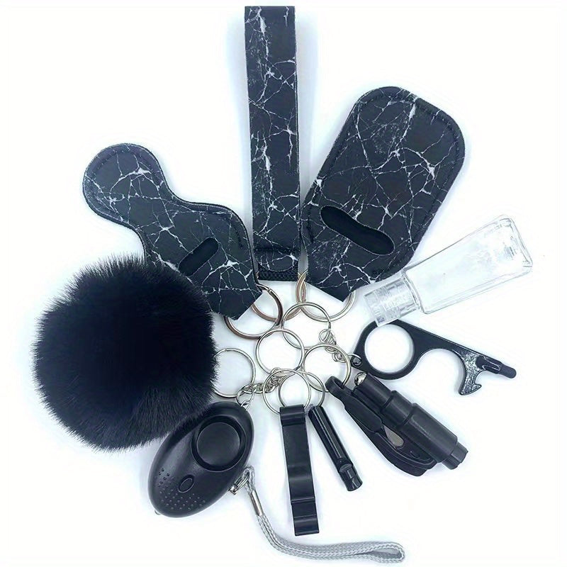 10pcs Women's Self Defense Keychain Alarm Breaker Opener Bag Set