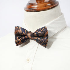 Men's Feather Pattern Embossed Bow Tie