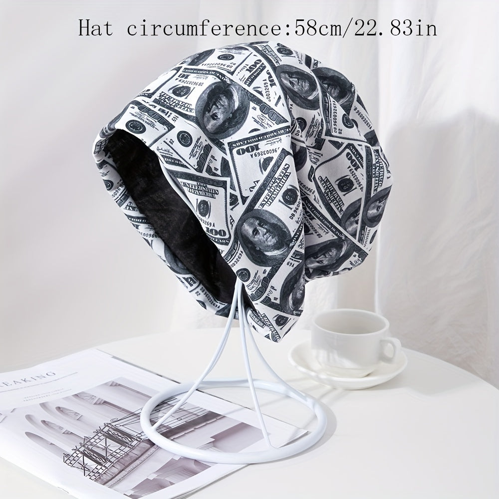 Men's Dollar Print Turban Hat Stacking Cap