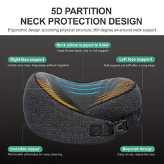 100% Memory Foam Travel Pillow Neck & Chin Support Adjustable Comfortable