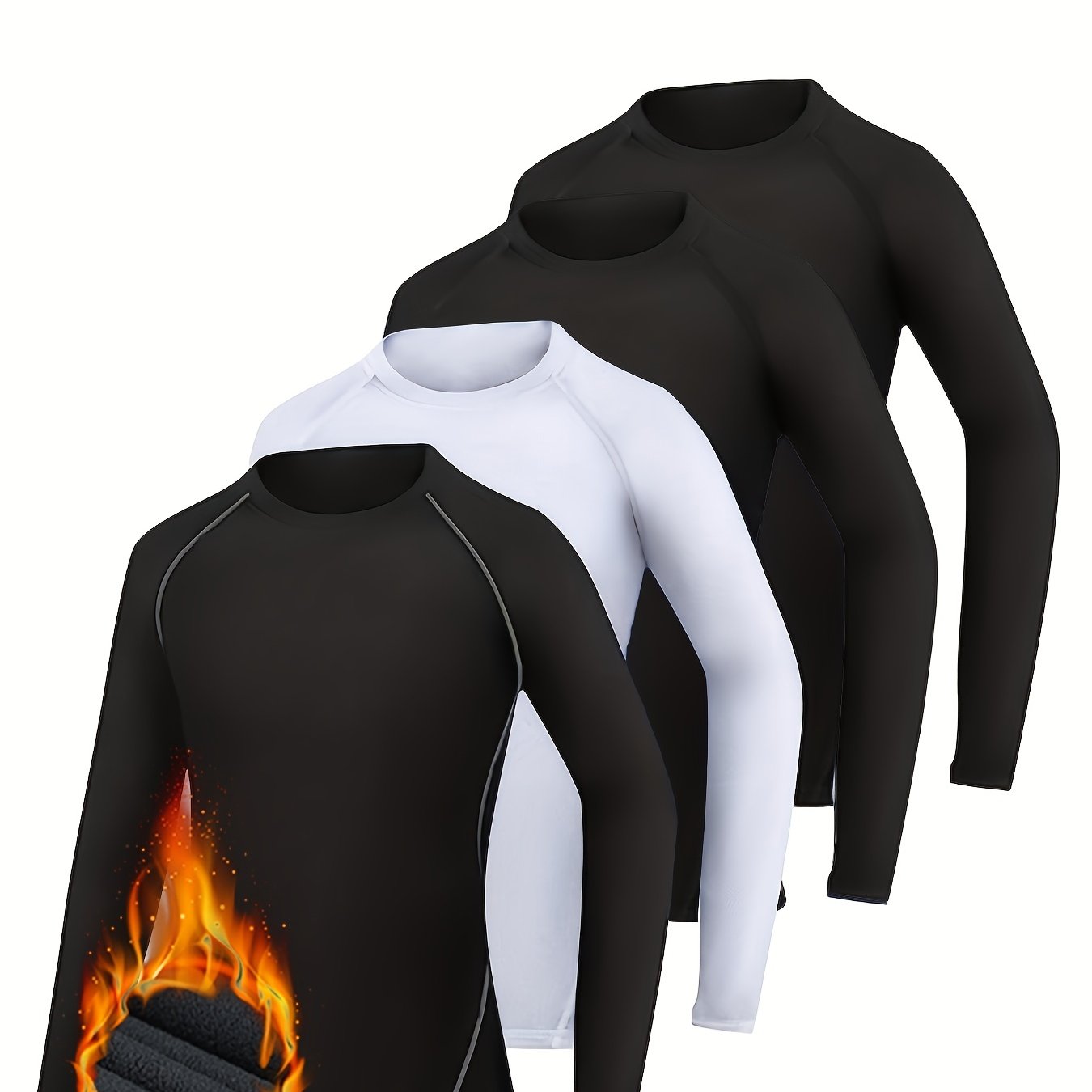 4pcs Kids Compression Long Sleeve Top Warm Undershirt
