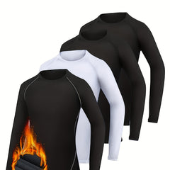 4pcs Kids Compression Long Sleeve Top Warm Undershirt