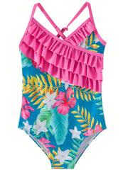 Cute Ruffle One Piece Swimsuit for Girls