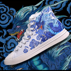 Men's Chinese Mythology High Top Canvas Sneakers with Good Grip