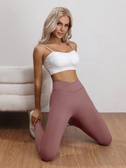 Seamless Butt Lifting Yoga Pants Cross Waist Fitness Leggings