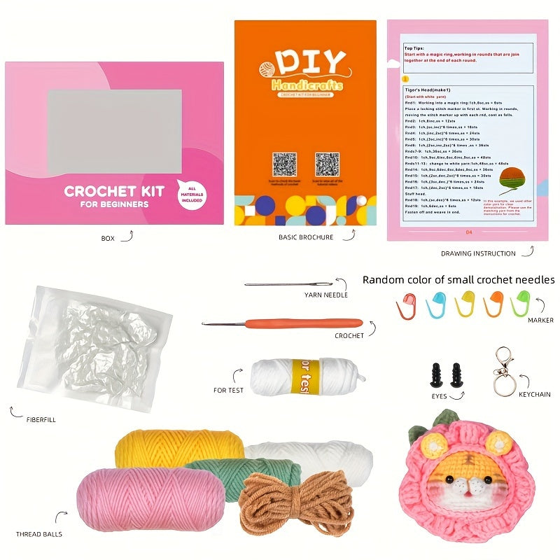 Crochet Kit For Beginners - Includes Yarn, Hook & Instructions