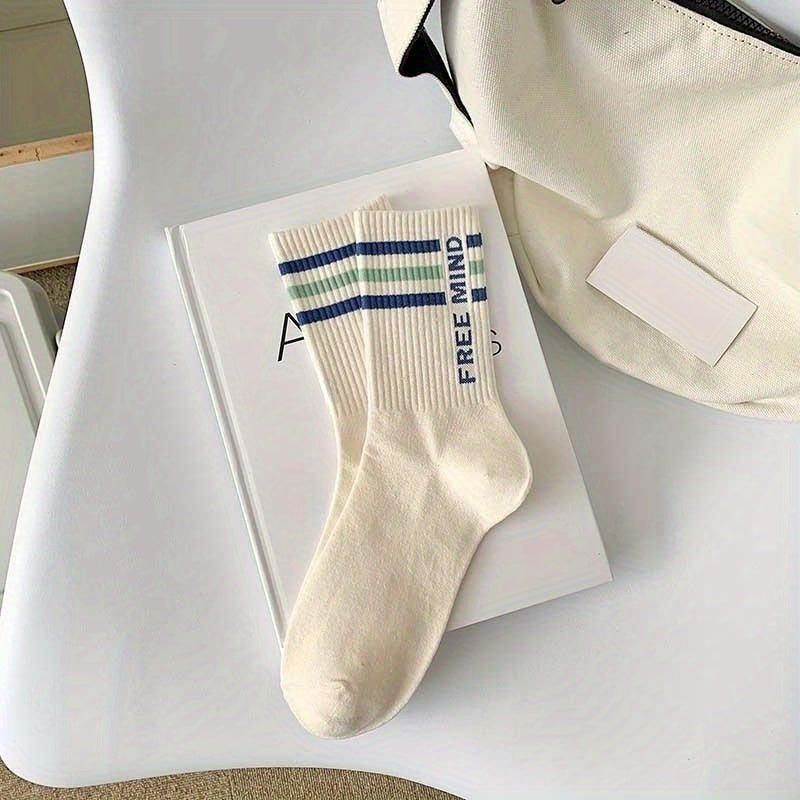 Comfy Letter Print Sports Socks for Women