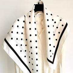 Polka Dot Print Square Scarf Bandana Satin Neckerchief Casual Head Wrap