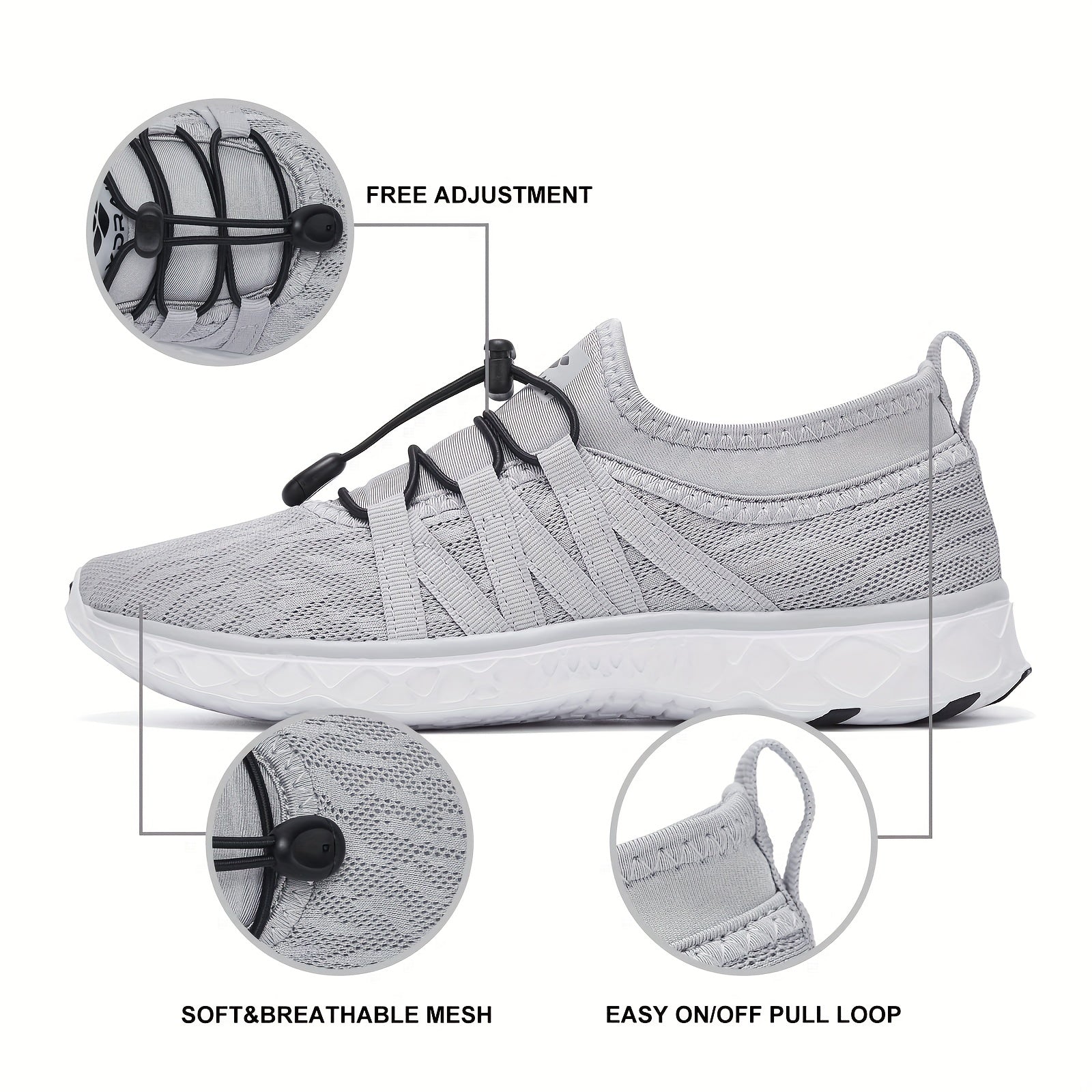 Women's Lace up Water Shoes Non Slip Mesh Sneakers Casual Outdoor Shoes