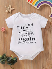 Baby Boys Never Sleep Again Short Sleeves Onesie