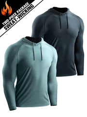 Men's Comfy Sports Hooded Compression Tee Quick Drying
