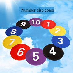 10pcs Numbered Spot Markers Cones 1-10 Agility Training
