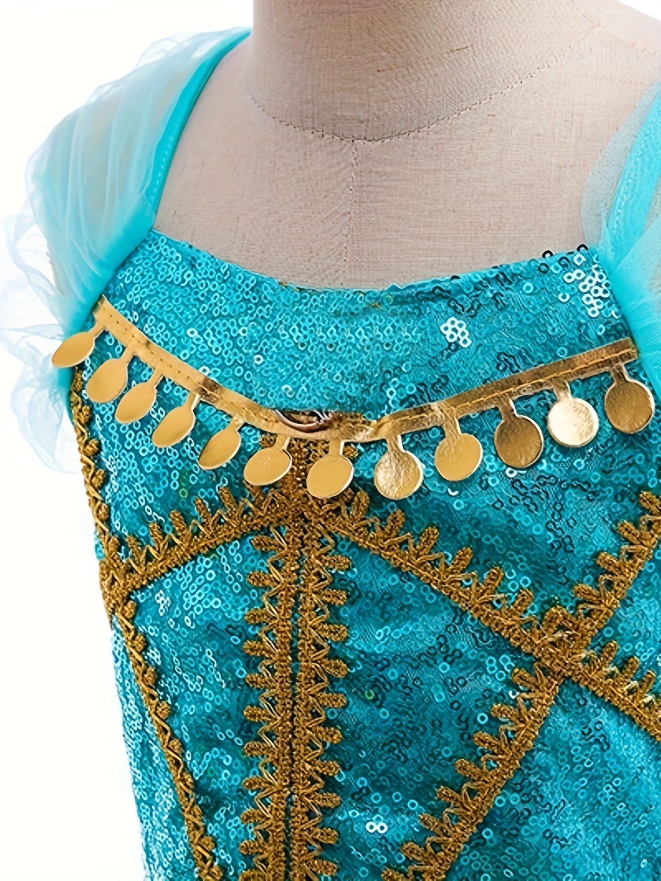 Jasmine Dress Kid Girls Princess Costume Fun Halloween Party Fancy Flower Fairy