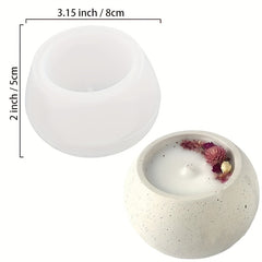 DIY Concrete Candle Jar Aromatherapy Silicone Mold for Succulent Plant Flower