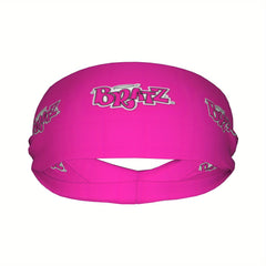 Unisex Sports Headband Sweat Wicking Stretchy Pink BRZ Print