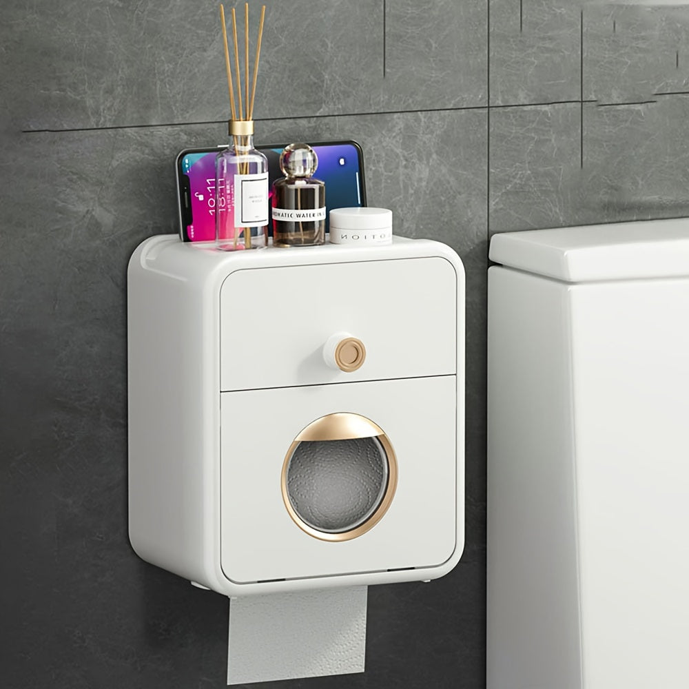 Toilet Paper Box Drawer Wall Mounted Bathroom Tissue Box Home Decor