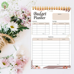Trees Budget Planner Journal Organizer Sheets 21x13