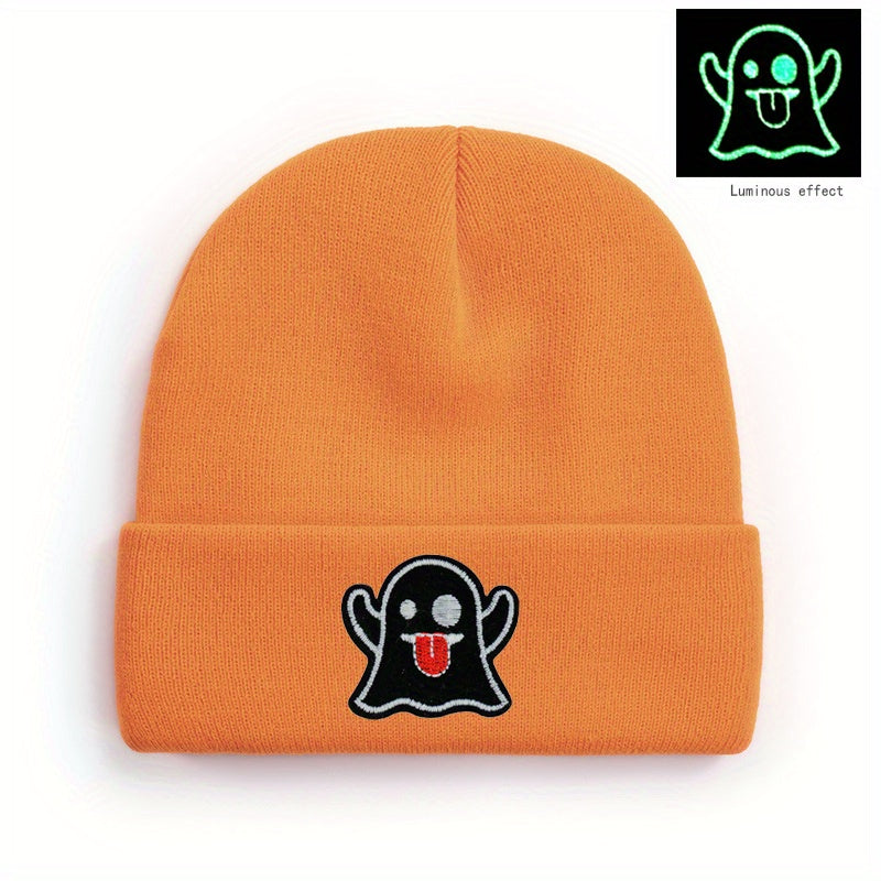 Halloween Ghost Bunny Hat Knitted Skulls Beanie for Parties