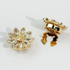 Candora Rhinestone Button Covers - 2pcs, Full Copper Base, 3 Seconds Wear
