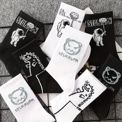 Men's Crew Socks Cartoon Pattern Basketball Socks