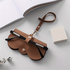 Lychee Embossed Glasses Bag PU Leather Sunglasses Pouch
