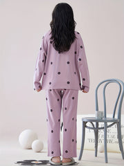 Polka Dot Pajama Set Long Sleeve Top & Pants