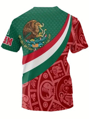 Eagle Block Print Men's Short Sleeve T-Shirt Graphic Tee Summer Clothes