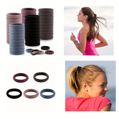 50pcs Elastic Hair Ties for Girls Seamless Stretchy Hair Band for Kids
